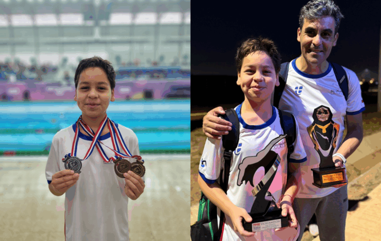 Joven nadador maulino destaca en Sudamericano de Paraguay con cuatro medallas