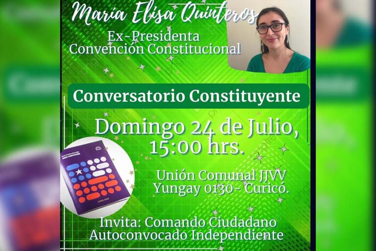 Curicó: Convocan a “Conversatorio Constituyente” dirigido por María Elisa Quinteros