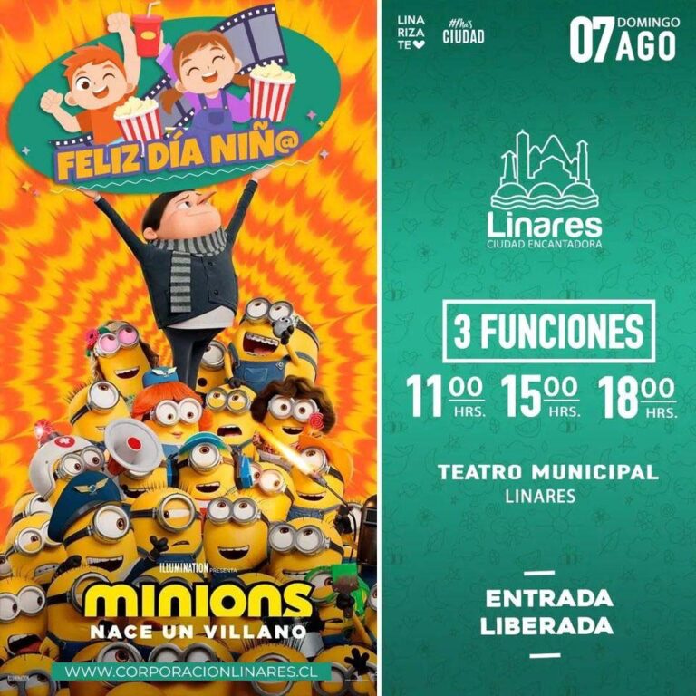 Linares: Cine gratis con tres funciones para este día del niño