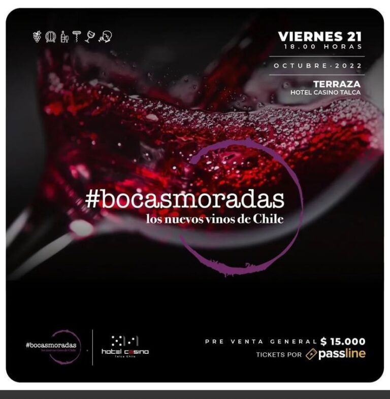 Los nuevos vinos de Chile llegan al evento “Bocas Moradas” en el Casino de Talca