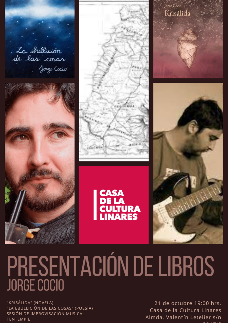 El escritor Jorge Cocio presentará sus libros en Casa de la Cultura Linares