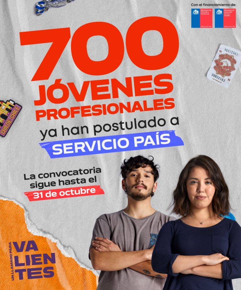 700 jóvenes profesionales ya han postulado a Servicio País, la convocatoria sigue hasta el 31 de octubre