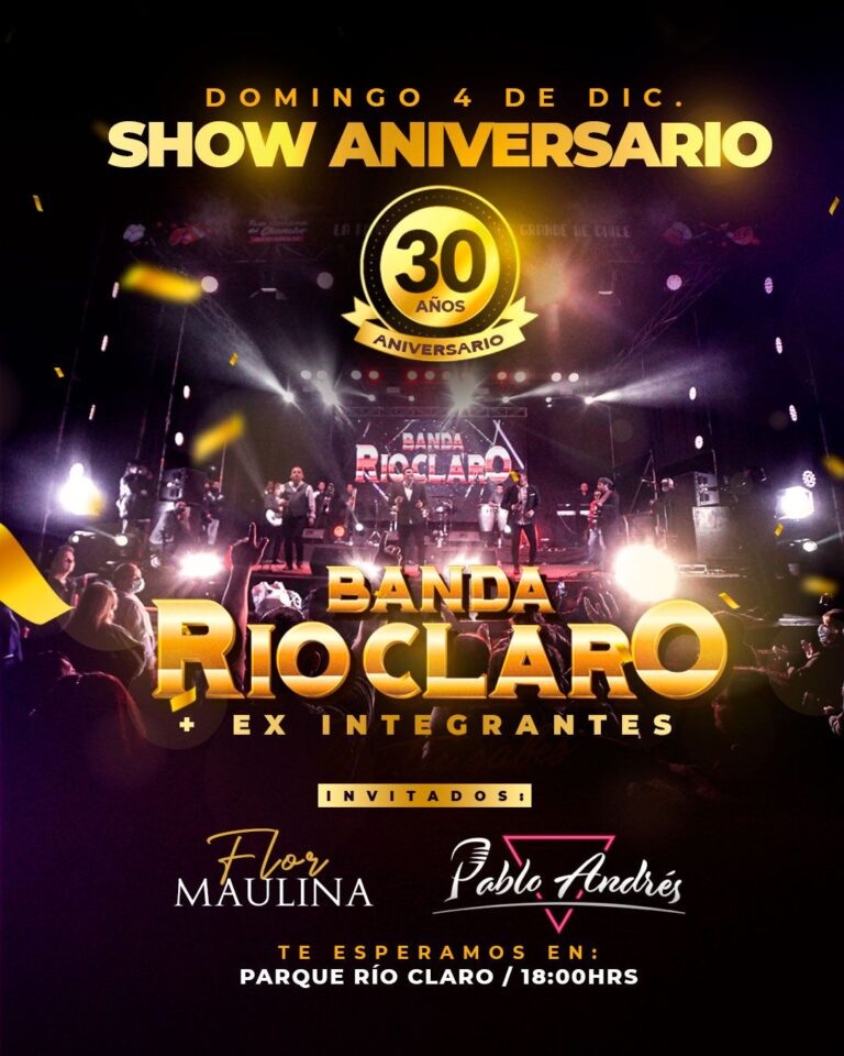 SUSPENDIDO: Banda Río Claro celebra 30 años de trayectoria con un show para toda la ciudad