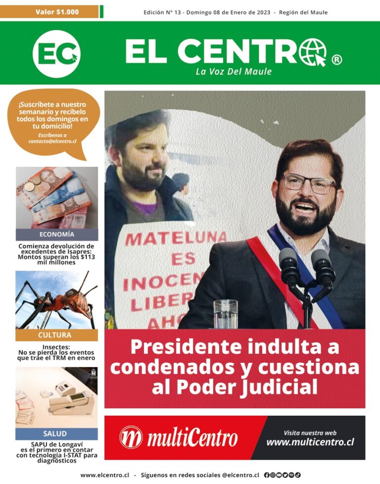 Periódico impreso de El Centro ya salió a la venta: Todos los antecedentes del indulto presidencial están aquí