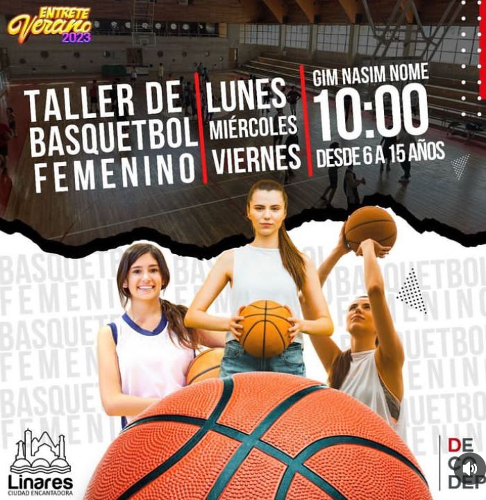 Taller de básquetbol femenino en Linares