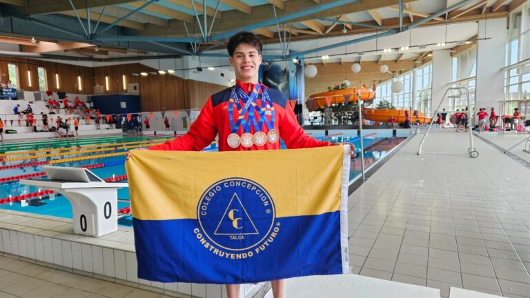 Talca: Alumno del Colegio Concepción tuvo destacada participación en Campeonato de Natación en Francia