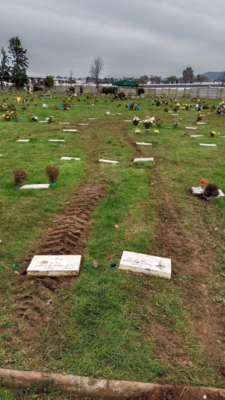 Placas aplastadas y senderos destruidos: Cementerio Parque de las Rosas sufre daños en sus tumbas