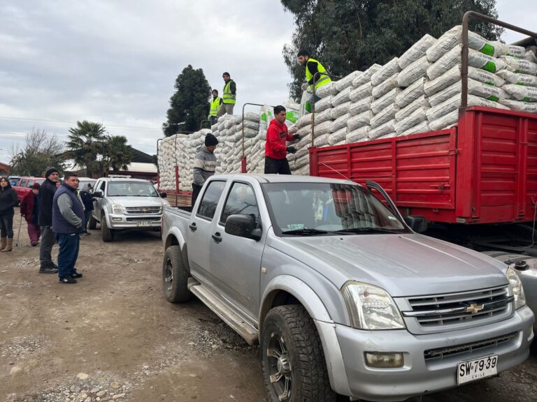 Longaví: 110 agricultores recibieron sacos de concentrados para sus animales