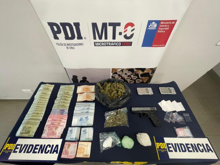 PDI detuvo a cuatro personas por tráfico de drogas en Curicó y Linares