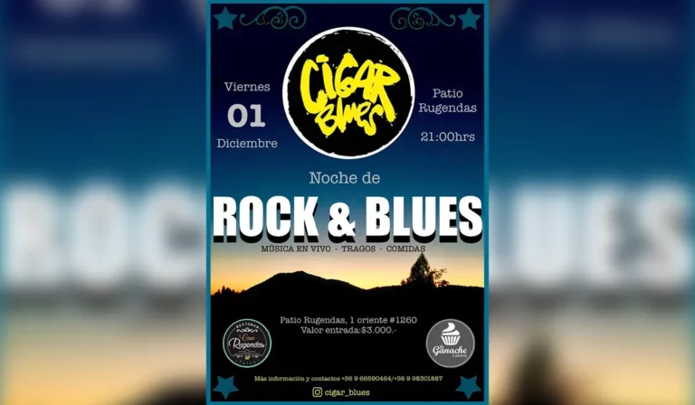 Talca: Noche de Rocks & Blues en Patio Rugendas, Cigar Blues en Concierto