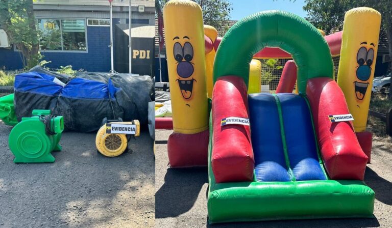 Juegos inflables robados en Talca fueron encontrados en Santiago