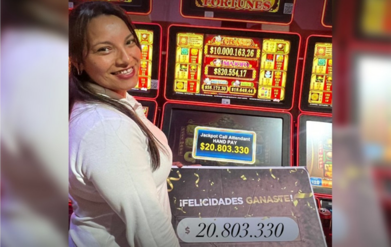 Jugador de tragamonedas gana 20 millones de pesos en Casino Talca