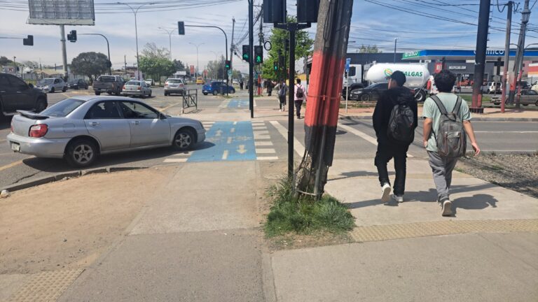 ¡Peligro inminente! Poste en mal estado preocupa a transeúntes de Avenida San Miguel