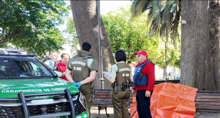 Molina: Adulto mayor es encontrado muerto en Plaza de Armas de la ciudad