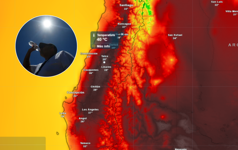 ¡Alerta de calor! Temperaturas cercanas a los 40 °C se prevén para este miércoles en la Región del Maule