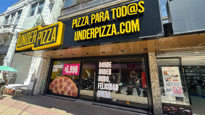 under pizza