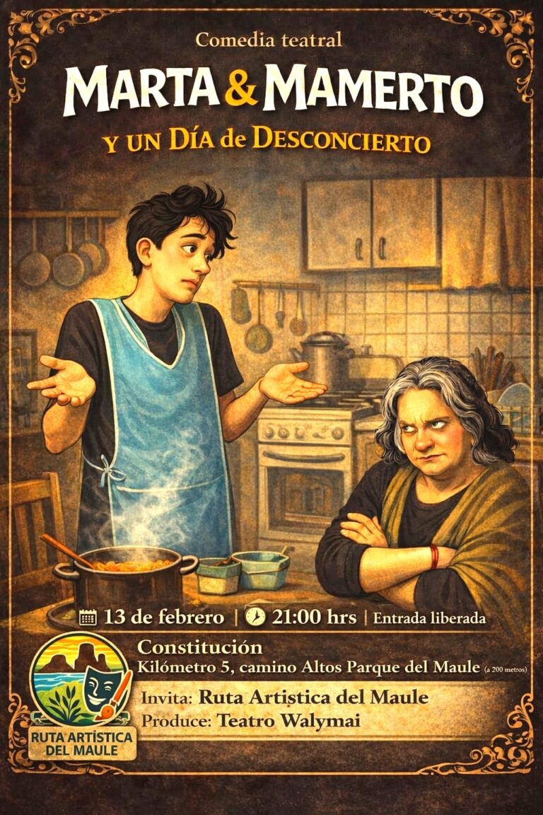 Comedia teatral gratuita llegará a Constitución con funciones y taller abierto a la comunidad