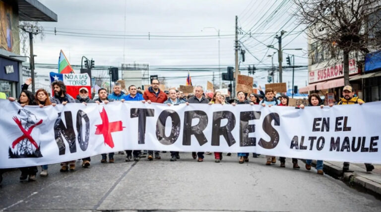 Manifestación en Talca exige proteger Alto Maule y su patrimonio de torres de transmisión eléctrica