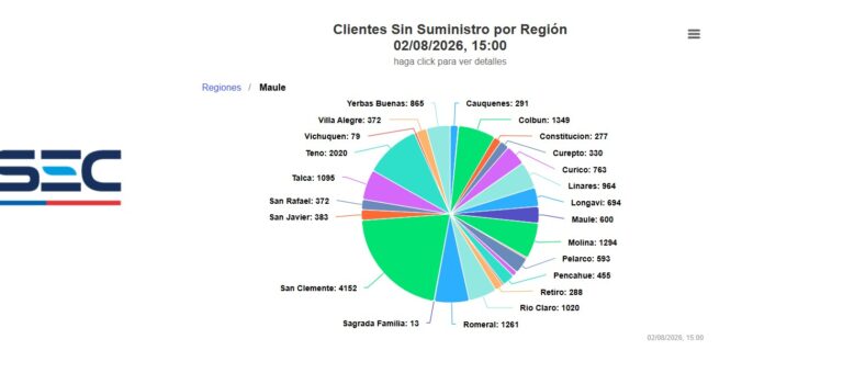 Cortes de luz en el Maule: sistema frontal deja a casi 20 mil clientes sin suministro actualmente